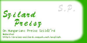 szilard preisz business card